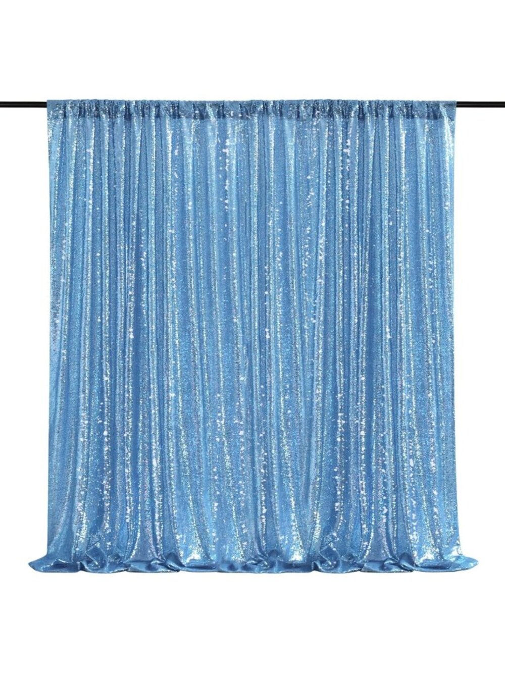 Baby Blue Sequin Backdrop for Weddings & Events - 10ft x 10ft Photo Curtains